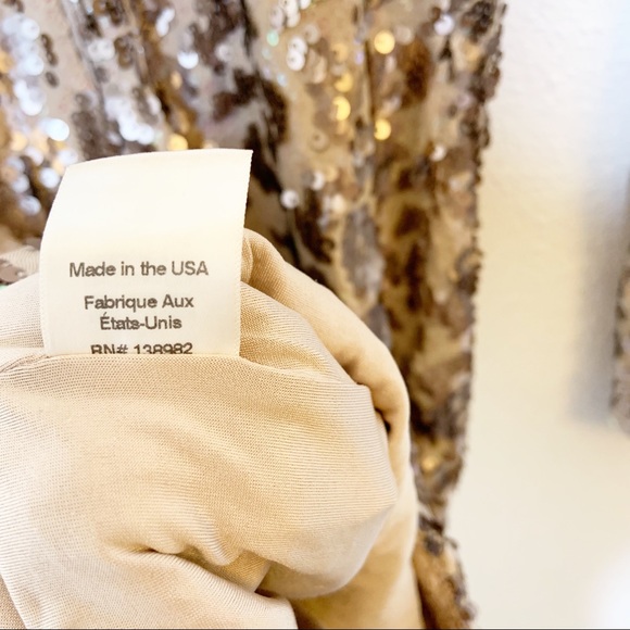 Dress The Population Bodycon Sequin Low Back Mini Dress Size Small - Picture 13 of 13